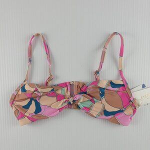 L*Space Eco Chic Rose Bikini Top Women's Size Small Sundazed Floral Swim